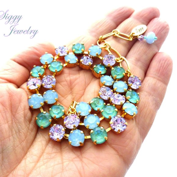 Swarovski Crystal Necklace in Cool Pastels Gemma - Picture 7 of 8